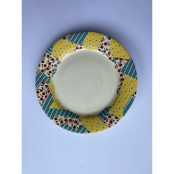 Gien France B.G Vintage 91-93 Rare Patchwork Dinner Plates - Picture 1 of 4